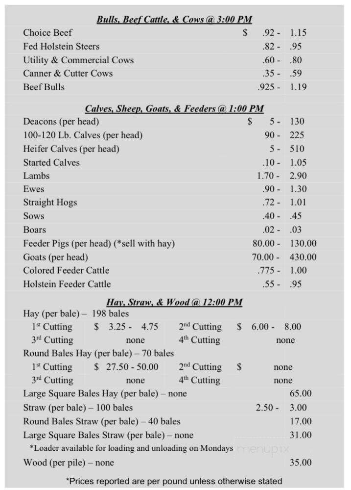 Marlette Livestock Restaurant - Marlette, MI menu_pic