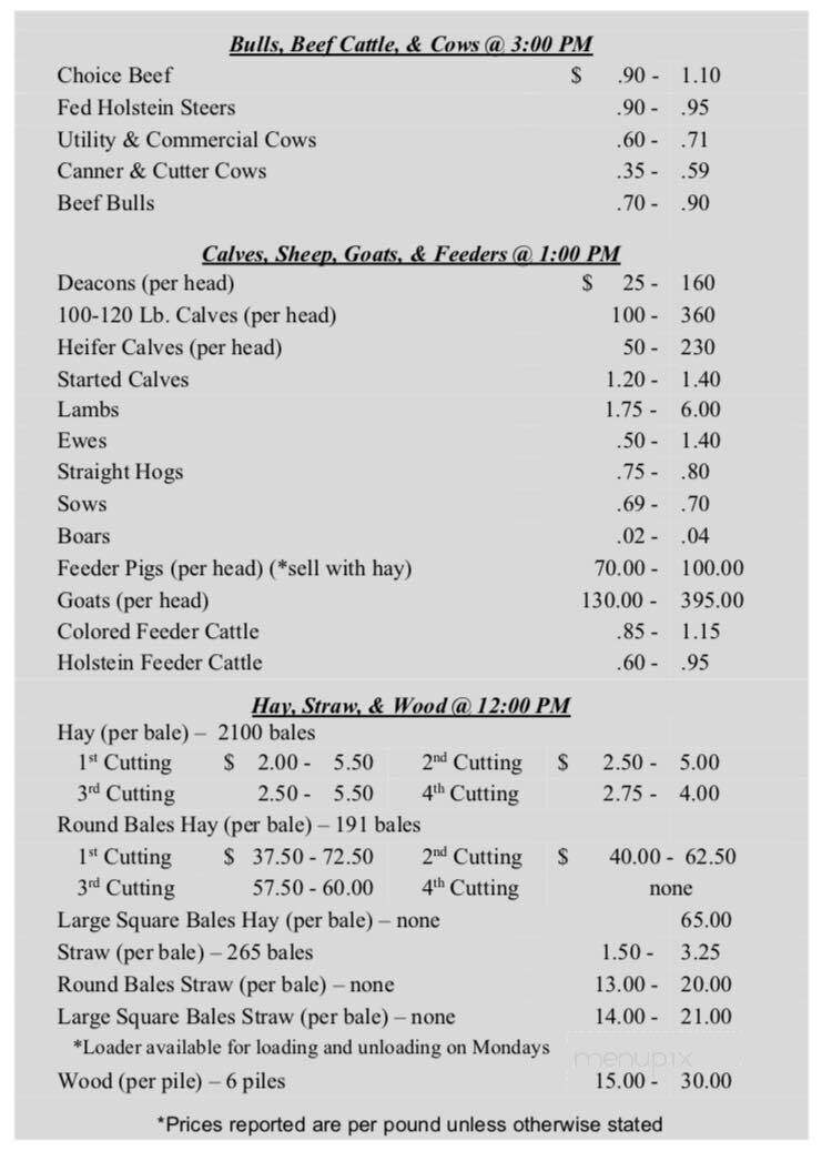 Marlette Livestock Restaurant - Marlette, MI menu_pic