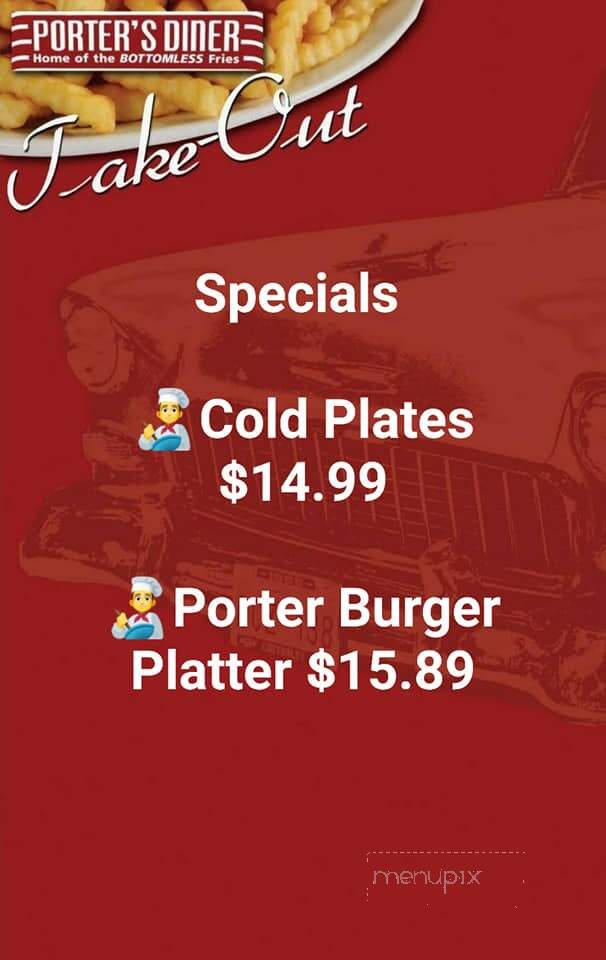 Porter's Diner - Hanwell, NB menu_pic