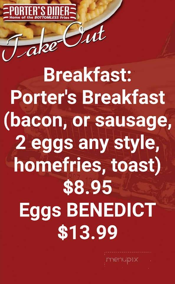 Porter's Diner - Hanwell, NB menu_pic