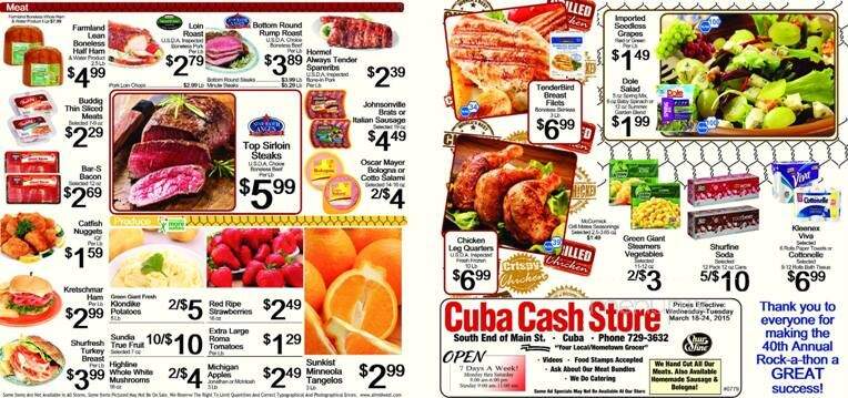 Cuba Cash Cafe - Cuba, KS menu_pic