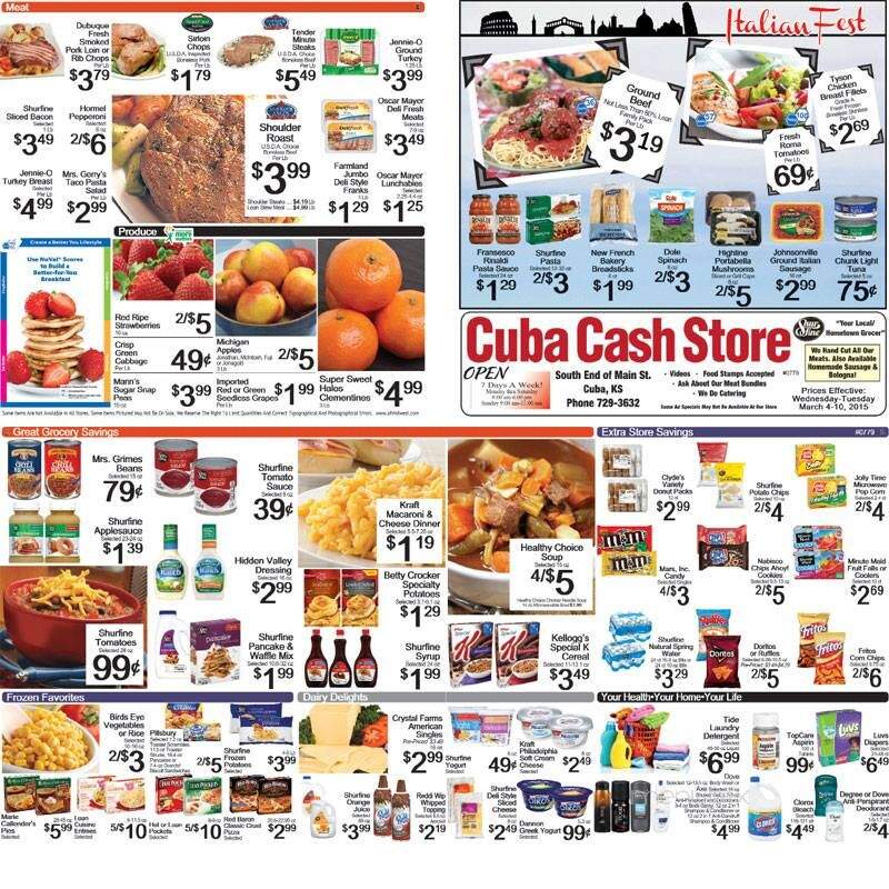 Cuba Cash Cafe - Cuba, KS menu_pic