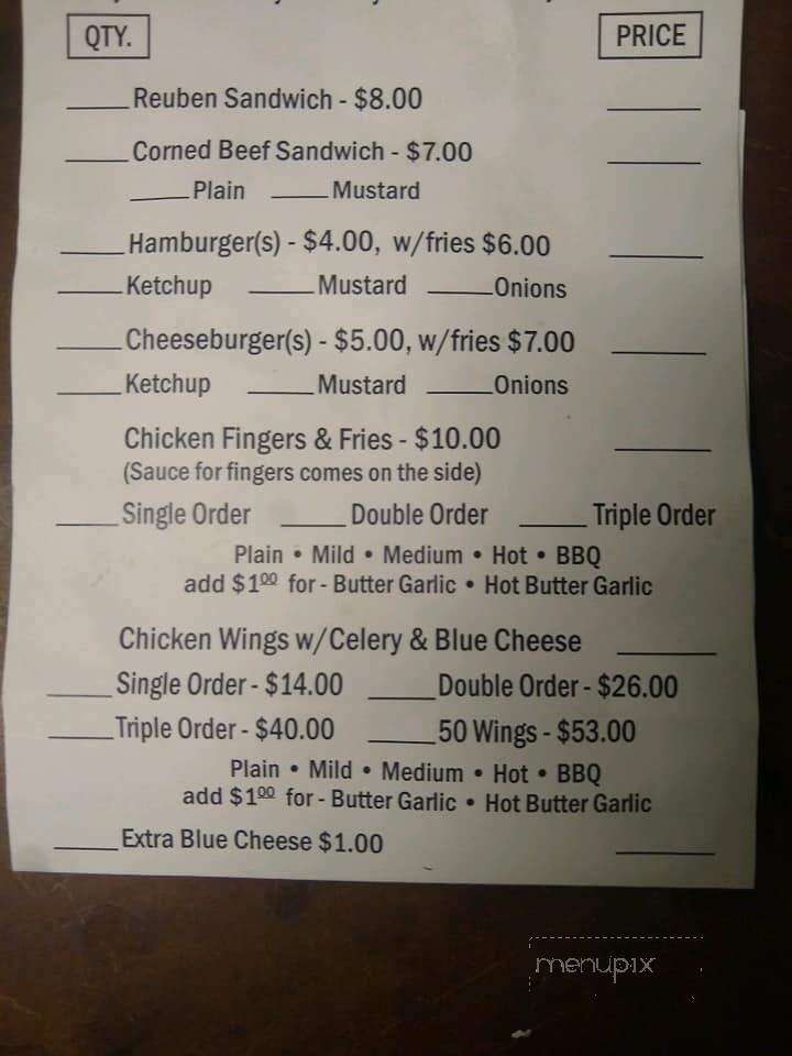 Cook's Bar & Grill - Buffalo, NY menu_pic