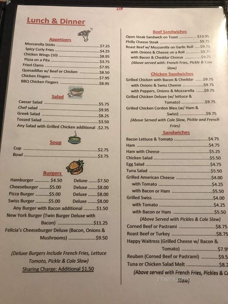 Felicia's Little Diner - Walden, NY menu_pic