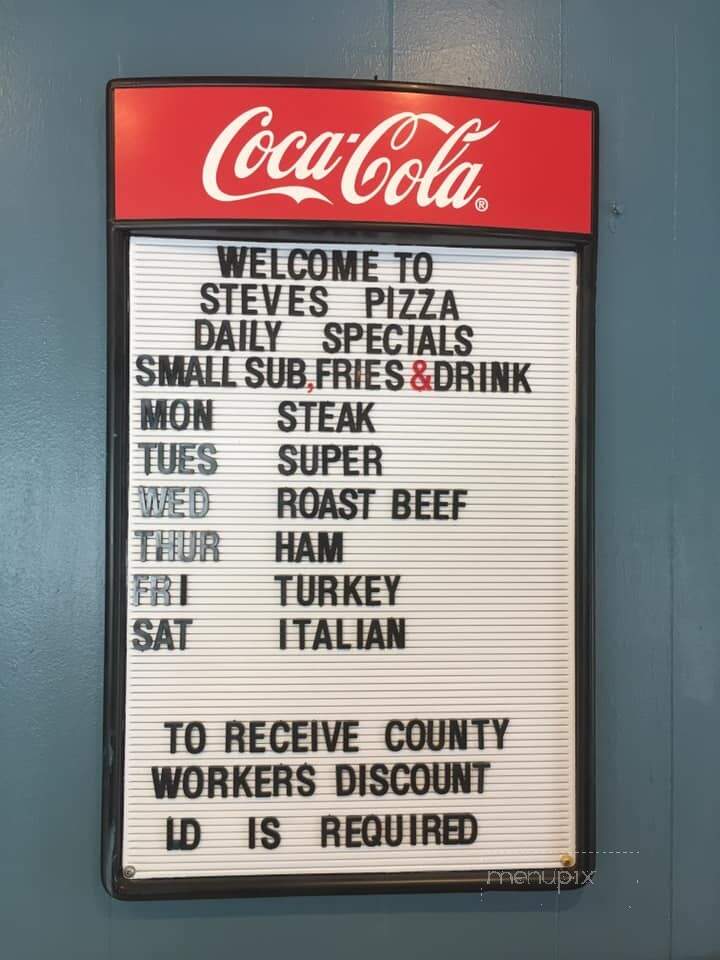 Steve's Pizza & Hot Subs - Carthage, NC menu_pic