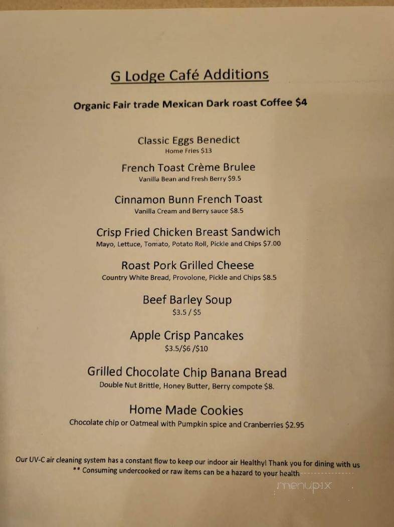 G Lodge Restaurants - Phoenixville, PA menu_pic