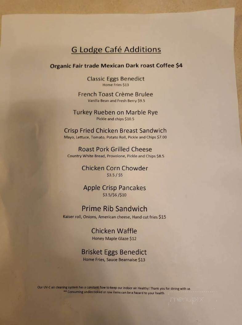 G Lodge Restaurants - Phoenixville, PA menu_pic