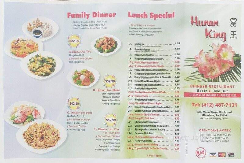 Hunan King Chinese Restaurant - Glenshaw, PA
