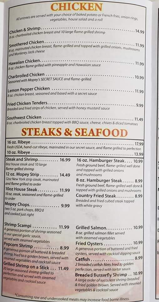 Mopey's Family Restaurant - Lewisburg, TN menu_pic