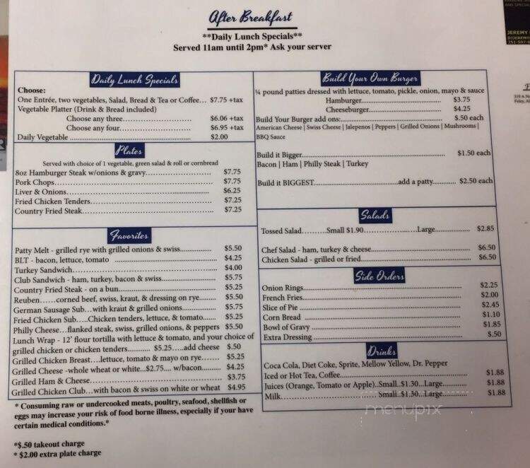 Foley Coffee Shop - Foley, AL menu_pic