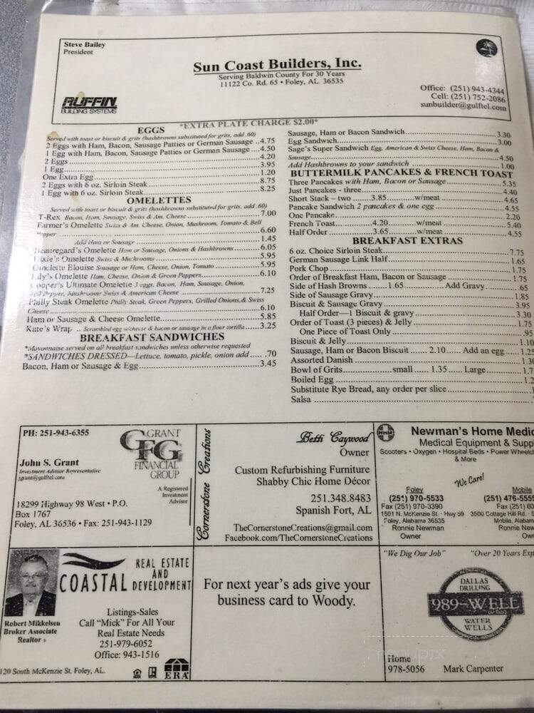 Foley Coffee Shop - Foley, AL menu_pic