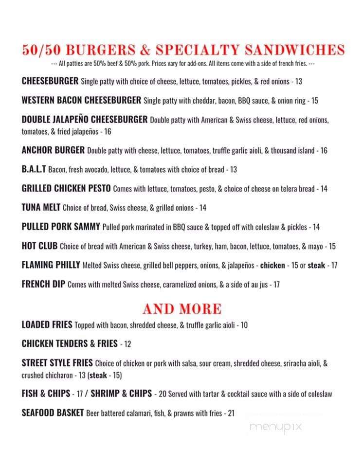 Boathouse Bar - Nice, CA menu_pic