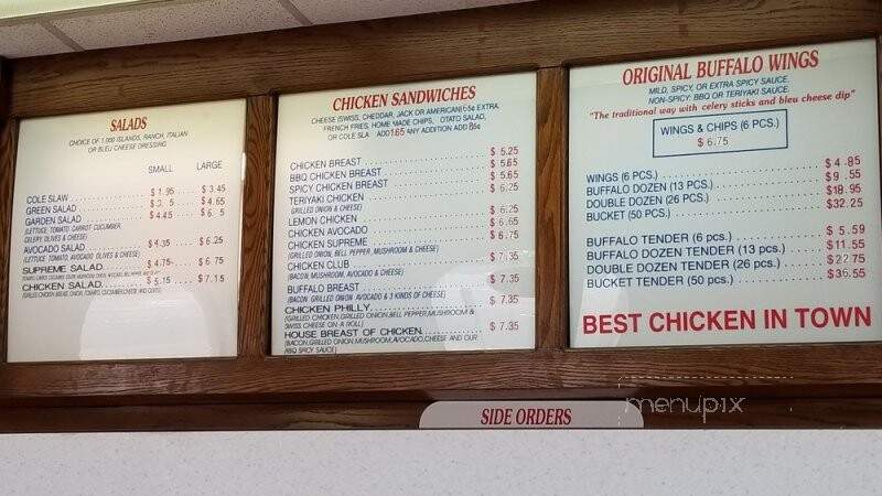 Original Buffalo Wings Restaurant - Petaluma, CA menu_pic