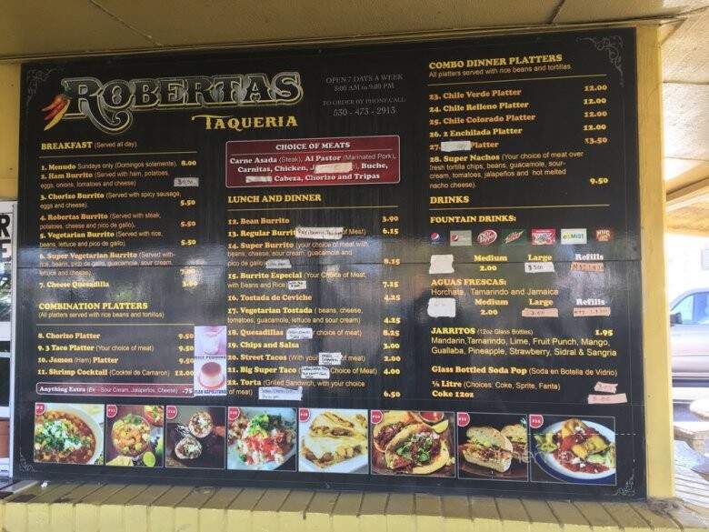 Roberta's Taqueria - Williams, CA menu_pic
