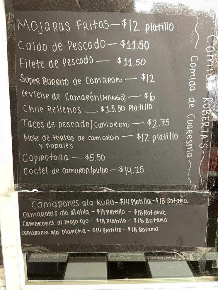 Roberta's Taqueria - Williams, CA menu_pic