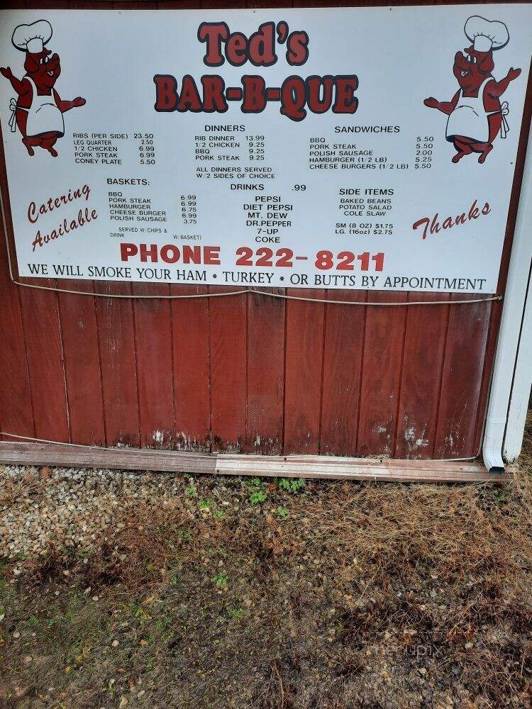 Ted's Bar B Que - Wappapello, MO menu_pic