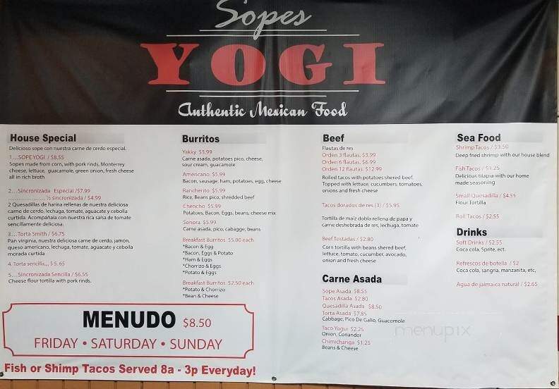 Sopes Yogi - Yuma, AZ menu_pic