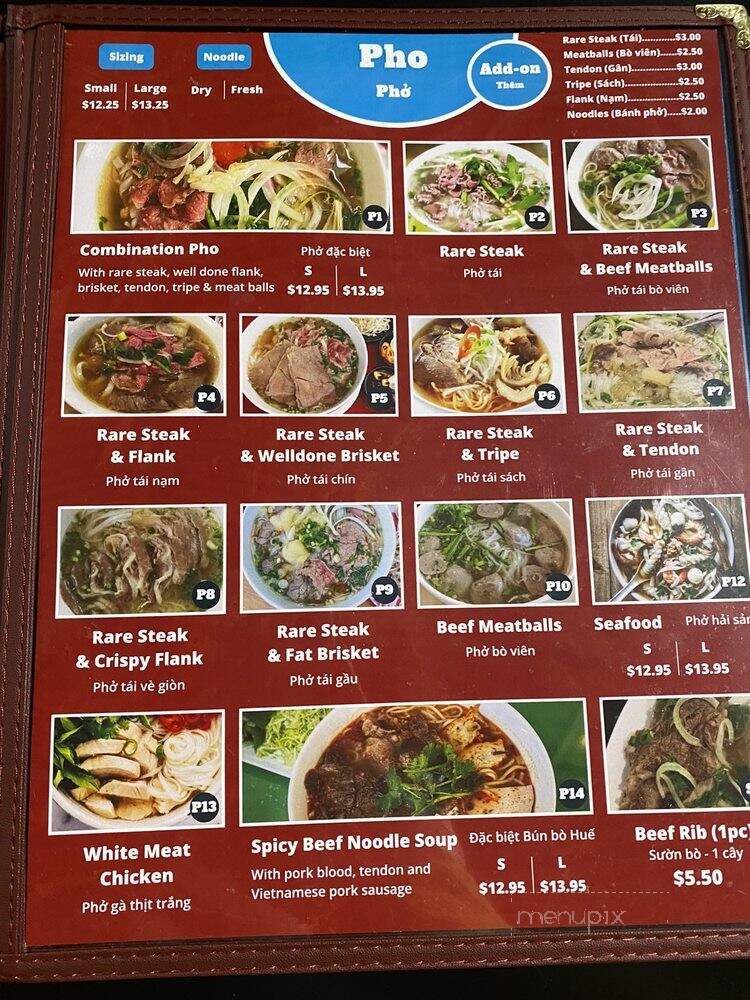 Pho Lyfe - Santa Clara, CA menu_pic