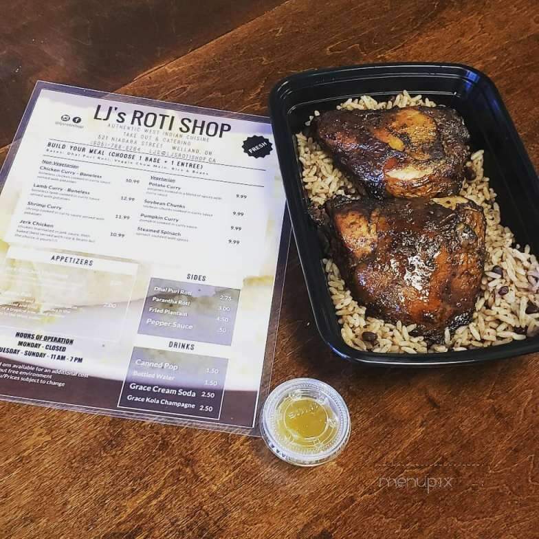 LJ's Roti Shop - Welland, ON menu_pic