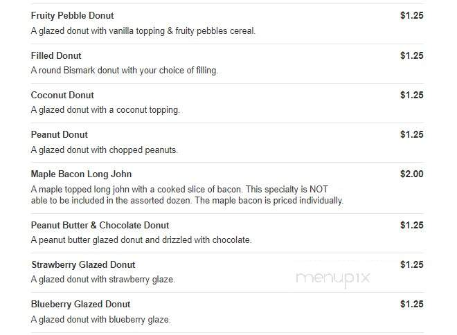 Whistlestop Donuts - Hopkinsville, KY menu_pic