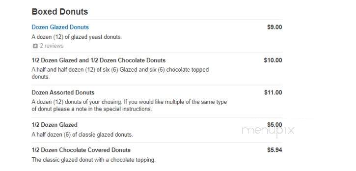 Whistlestop Donuts - Hopkinsville, KY menu_pic