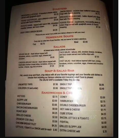 Peggy Sue's Steak and Ribs - Warsaw, OH menu_pic
