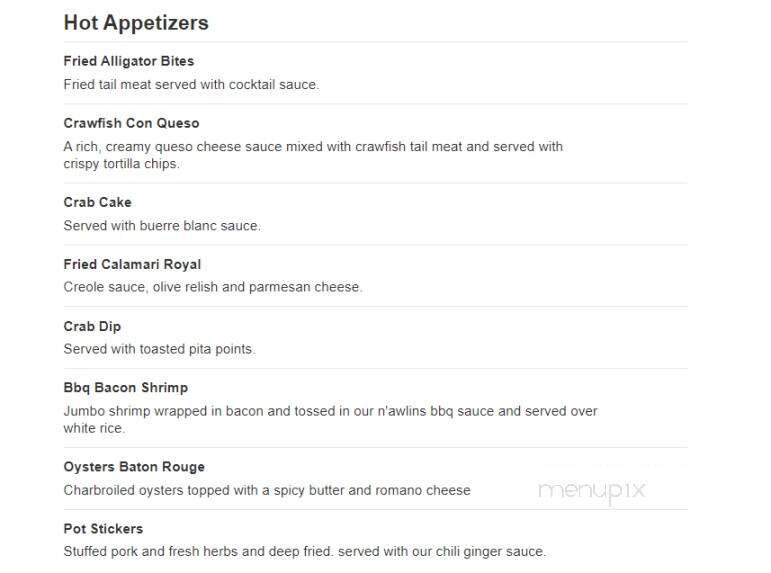 Bourbon Street Cafe - Boston, MA menu_pic