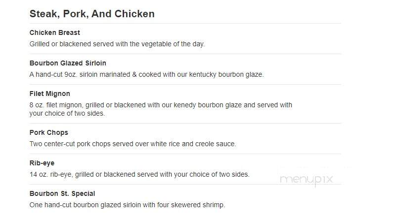 Bourbon Street Cafe - Boston, MA menu_pic