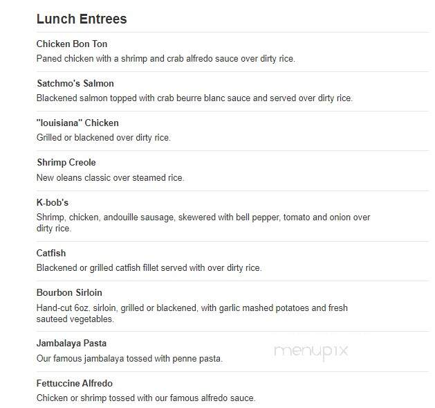 Bourbon Street Cafe - Boston, MA menu_pic