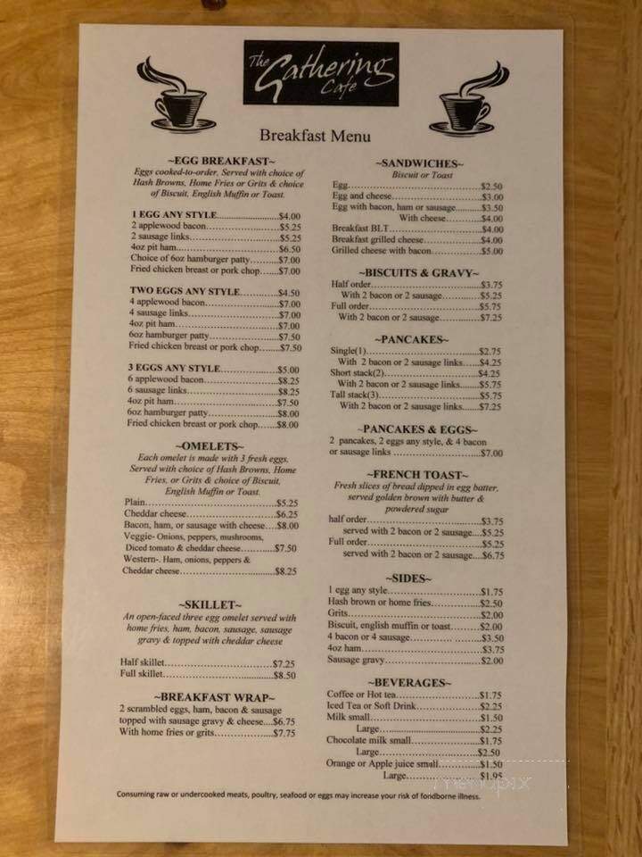 Gathering - Branford, FL menu_pic