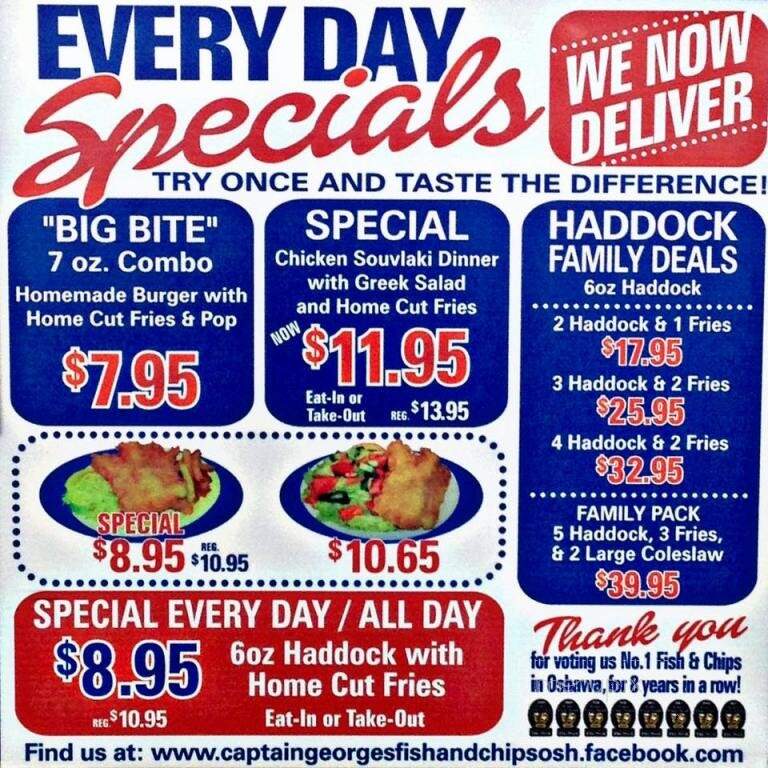 Captain George's Fish & Chips - Oshawa, ON menu_pic