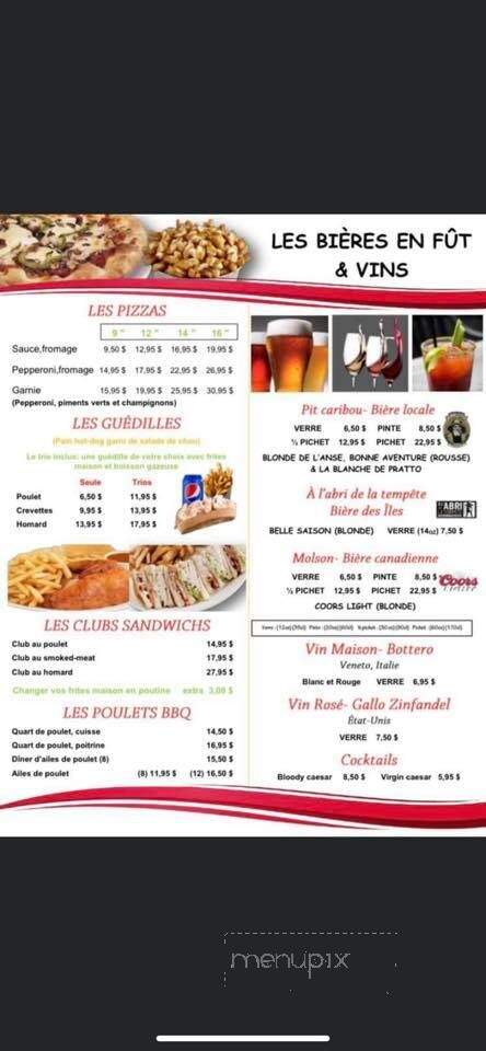 Restaurant Le Surcouf Cafe - Perce, QC menu_pic