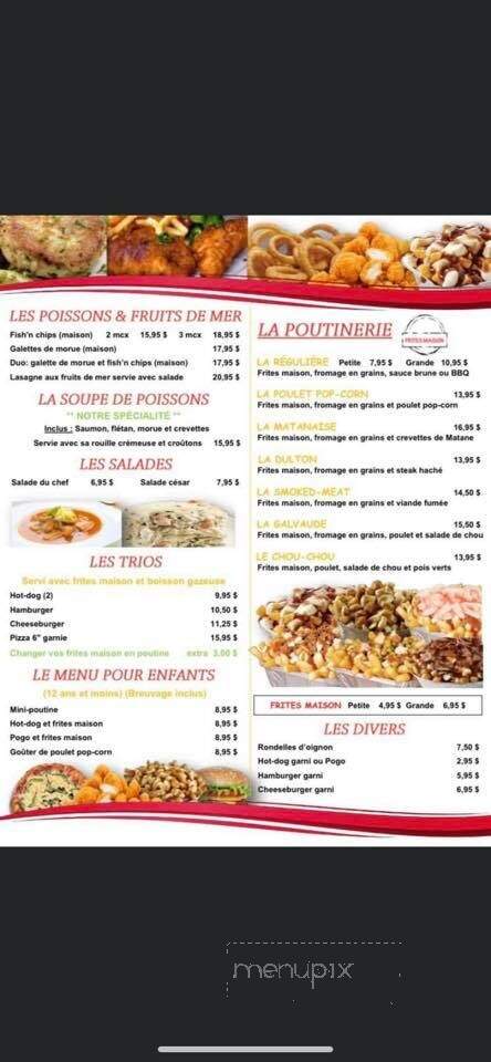 Restaurant Le Surcouf Cafe - Perce, QC menu_pic