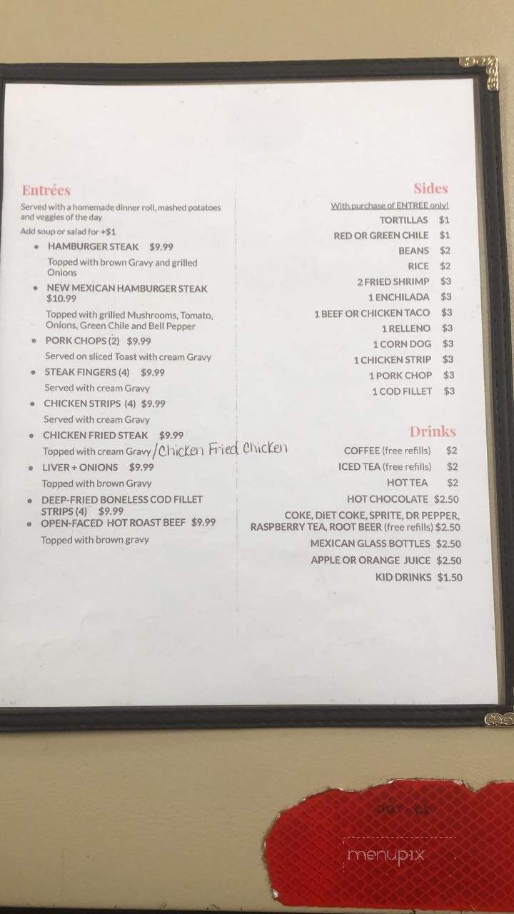 Four Winds - Carrizozo, NM menu_pic