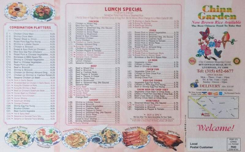 China Garden Restaurant - Liverpool, NY menu_pic
