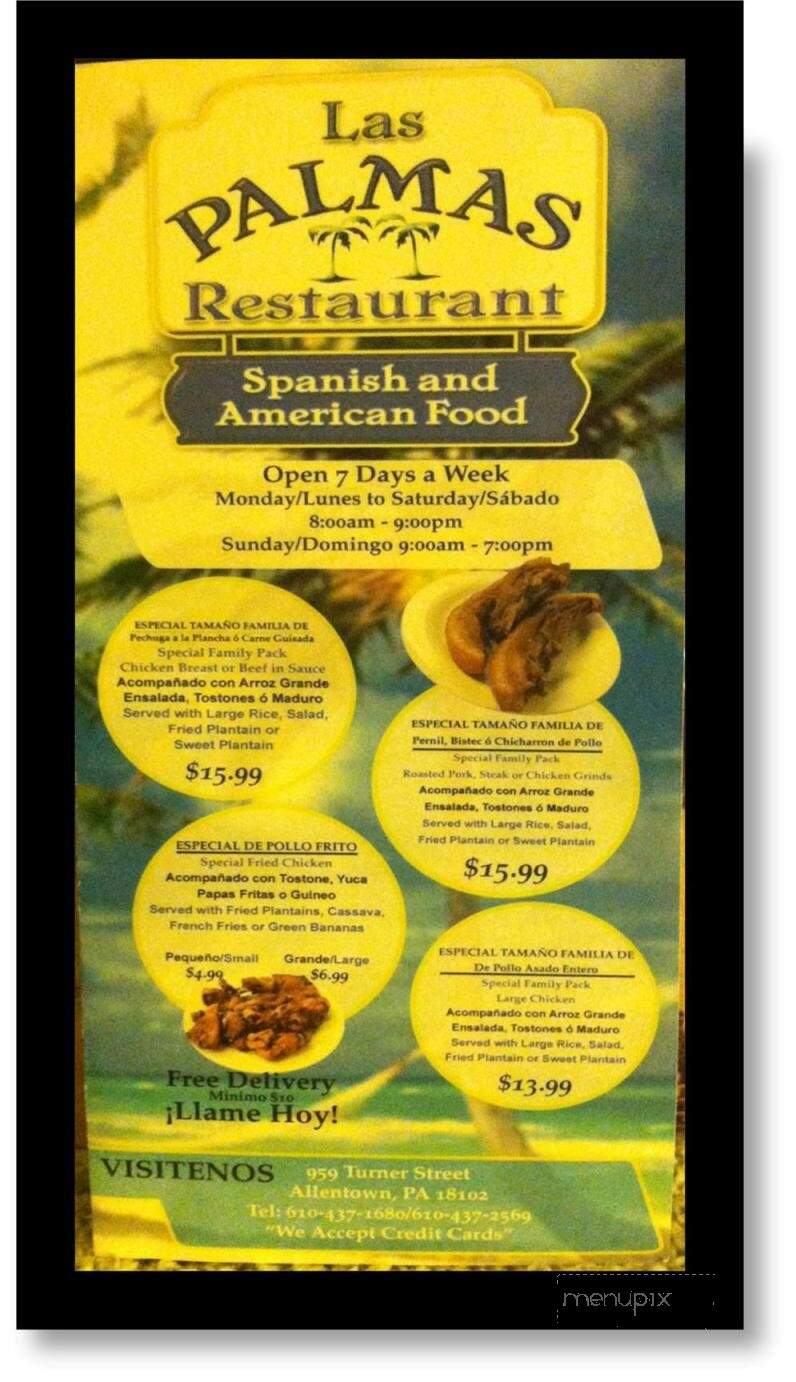 La Palma Restaurant - Allentown, PA menu_pic