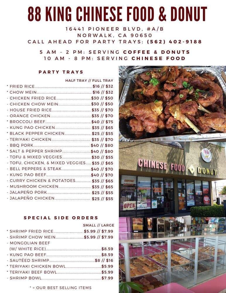 88 King's Chinese Food & Donut - Norwalk, CA menu_pic
