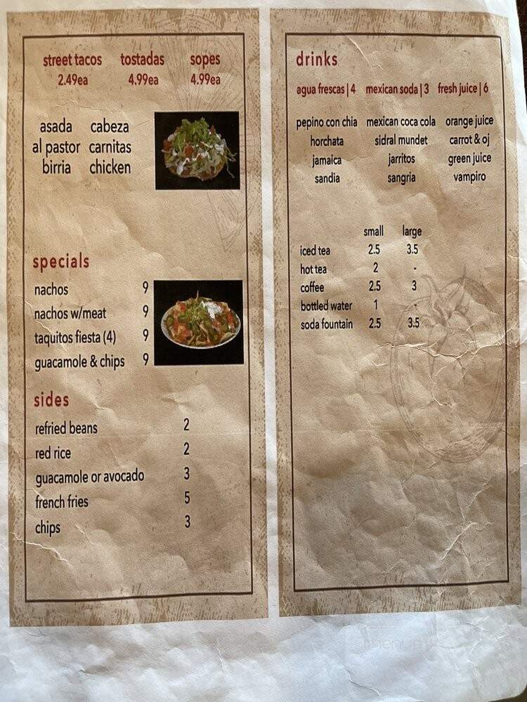 Los Dos Toritos Restaurant - Baker, CA menu_pic
