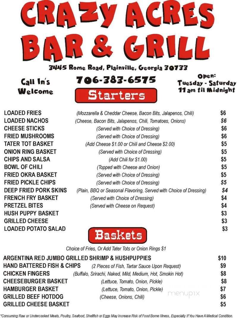 Crazy Acres Bar & Grill - Plainville, GA