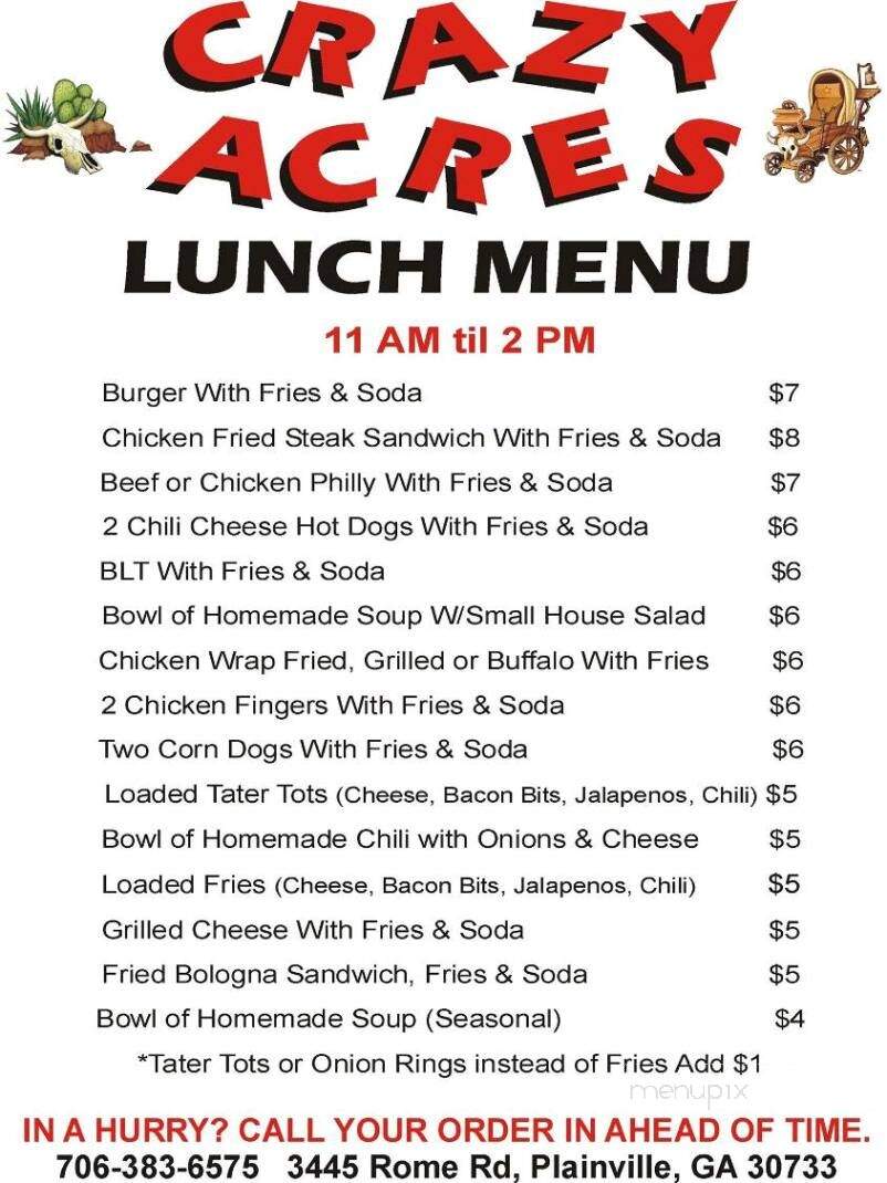 Crazy Acres Bar & Grill - Plainville, GA