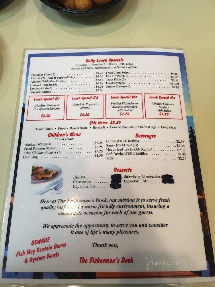 The Fisherman's Dock - Kingsport, TN menu_pic