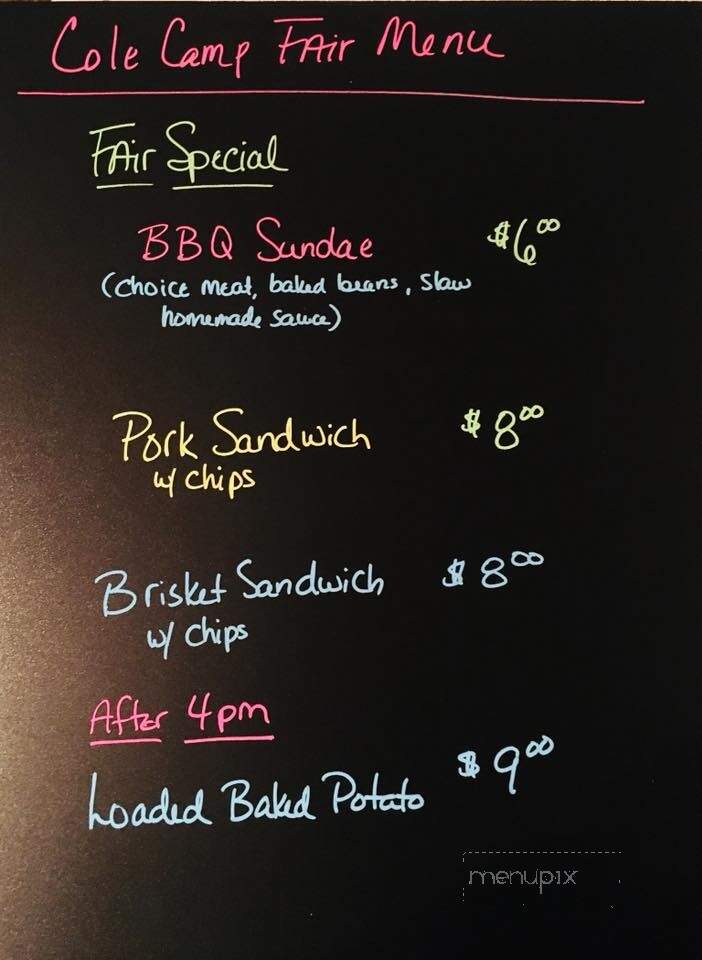 Hickman's Smokehouse - Cole Camp, MO menu_pic
