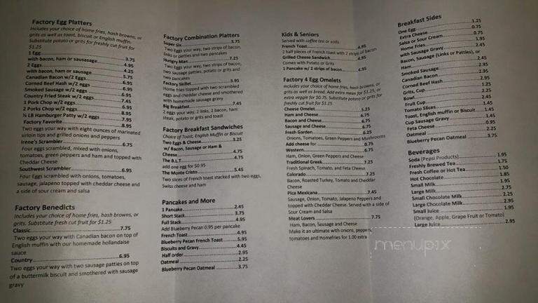 The egg factory - Lakeland, FL menu_pic