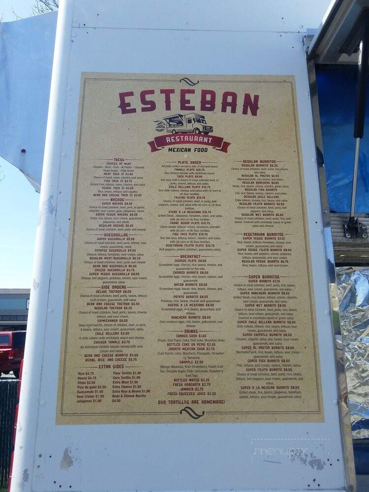 Esteban's Mexican Restaurant - Arcata, CA menu_pic