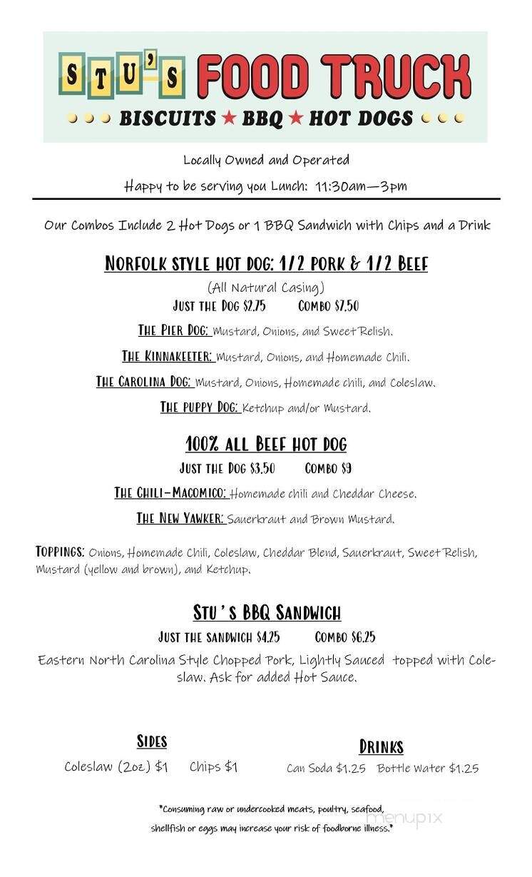 Stu's Food Truck - Avon, NC menu_pic