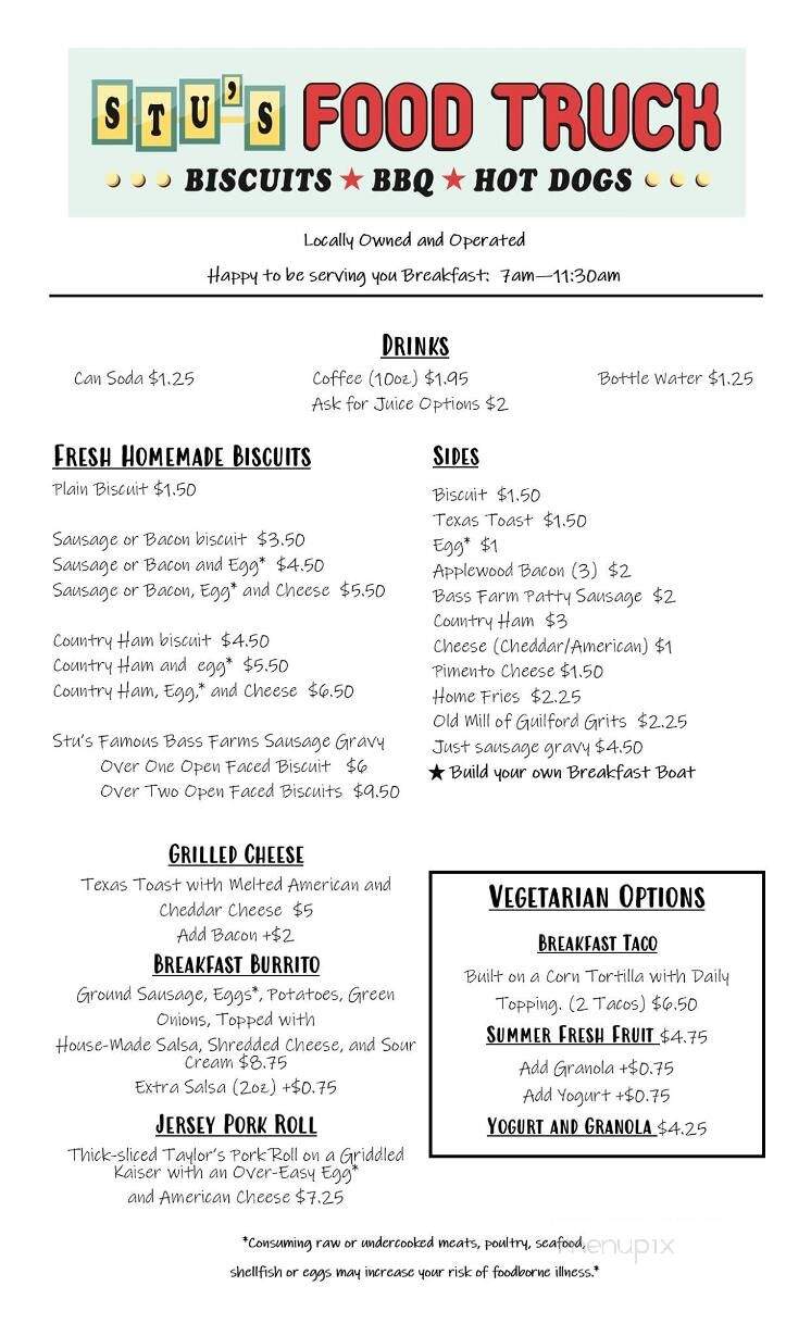 Stu's Food Truck - Avon, NC menu_pic