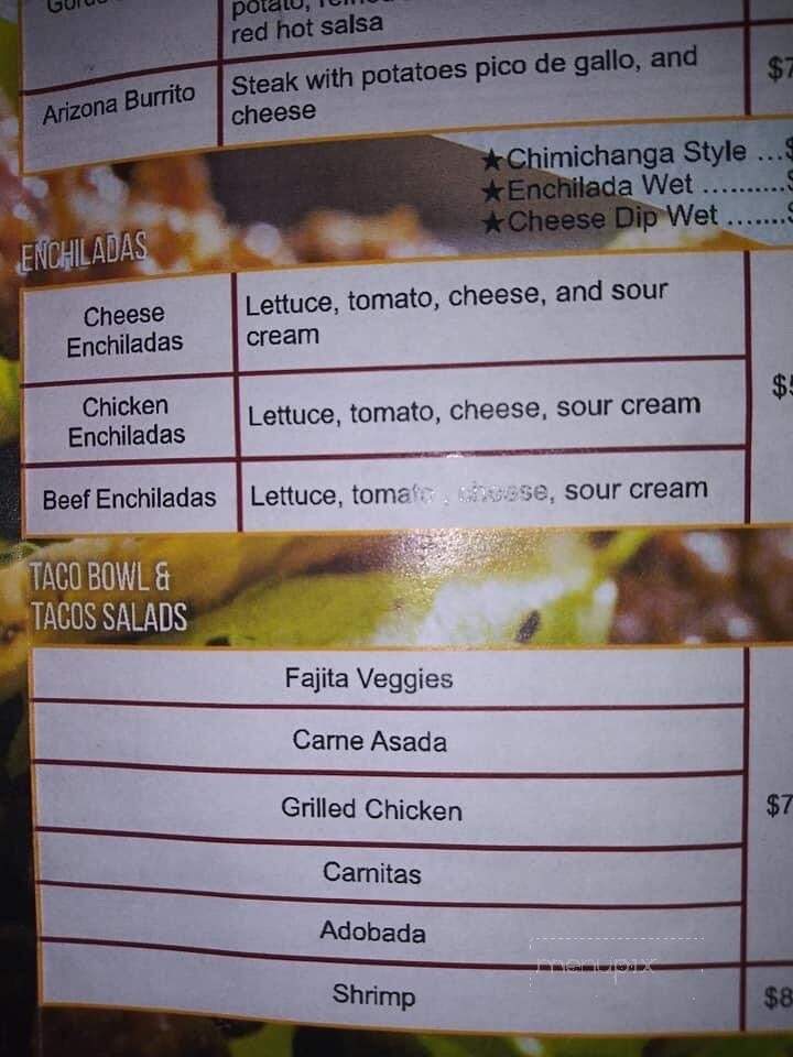 Barra Jalisco Restaurant - Miamisburg, OH menu_pic