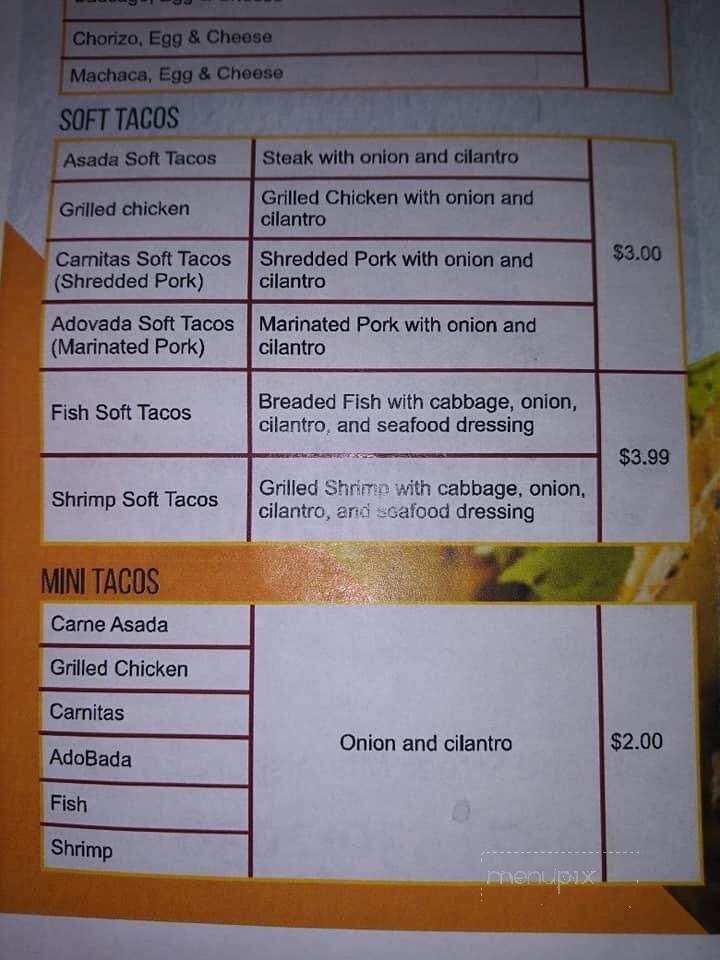 Barra Jalisco Restaurant - Miamisburg, OH menu_pic