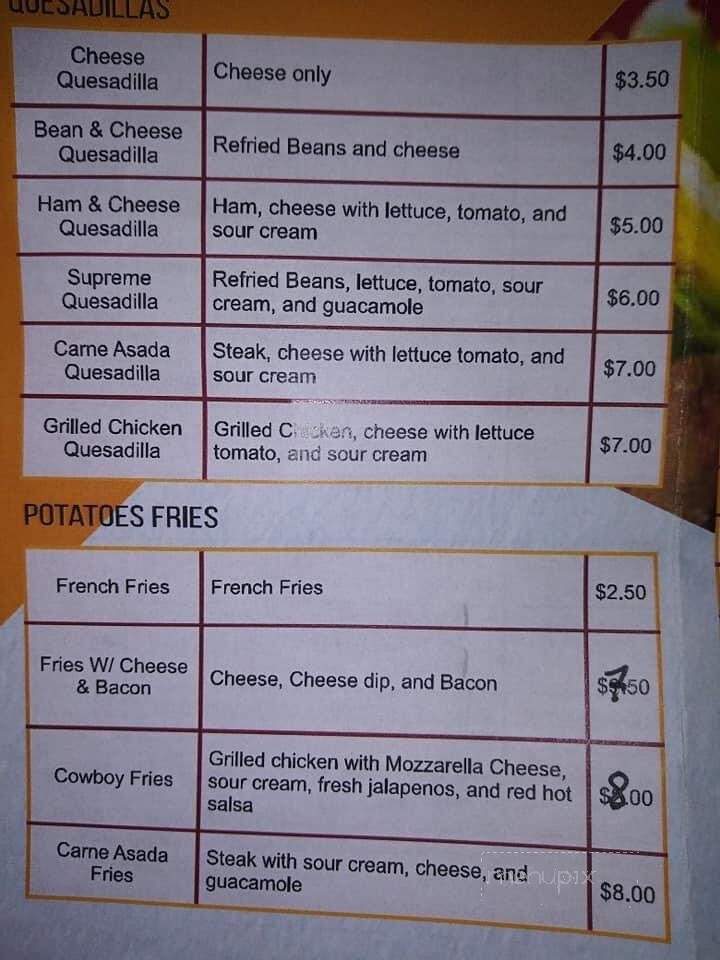 Barra Jalisco Restaurant - Miamisburg, OH menu_pic