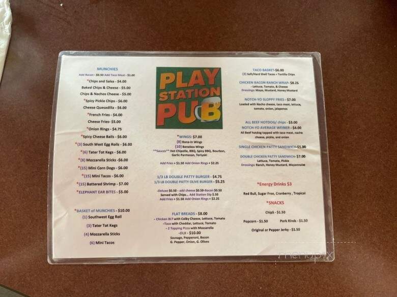 Play Station Pub - Grand Rapids, MI menu_pic